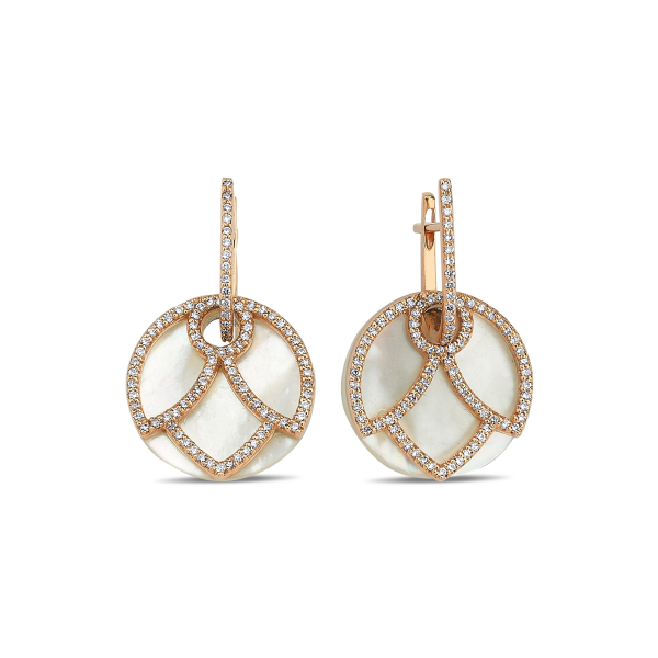 Florence Diamond Earrings with Nacre Stone